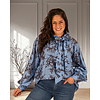 Blauw/bruin blouse strikkraag van Forza