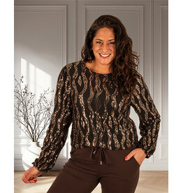 Azzurro Zwarte ballon glittertop van Azzurro