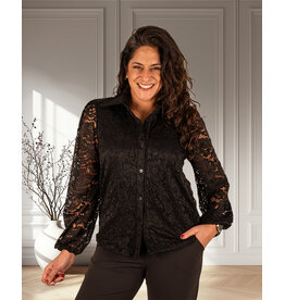 Gemma Ricceri Zwarte kanten blouse van Gemma Ricceri