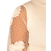 Beige trui mesh bloemenmouw van Laetitia Mem