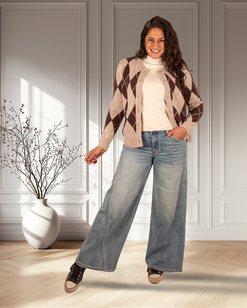 Blue wide leg  jeans van Miss Bon