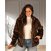 Donkerbruine faux fur jas met capuchon van Yu&Me