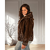 Donkerbruine faux fur jas met capuchon van Yu&Me