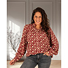 Bordeaux/beige print blouse van Vanto