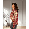 Bordeaux/beige print blouse van Vanto