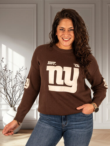 Donkerbruine trui "NY" van Flamant Rose