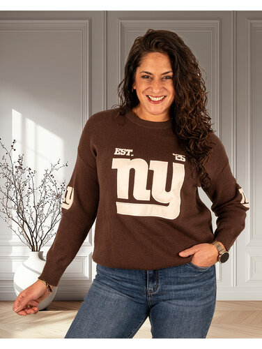 Donkerbruine trui "NY" van Flamant Rose