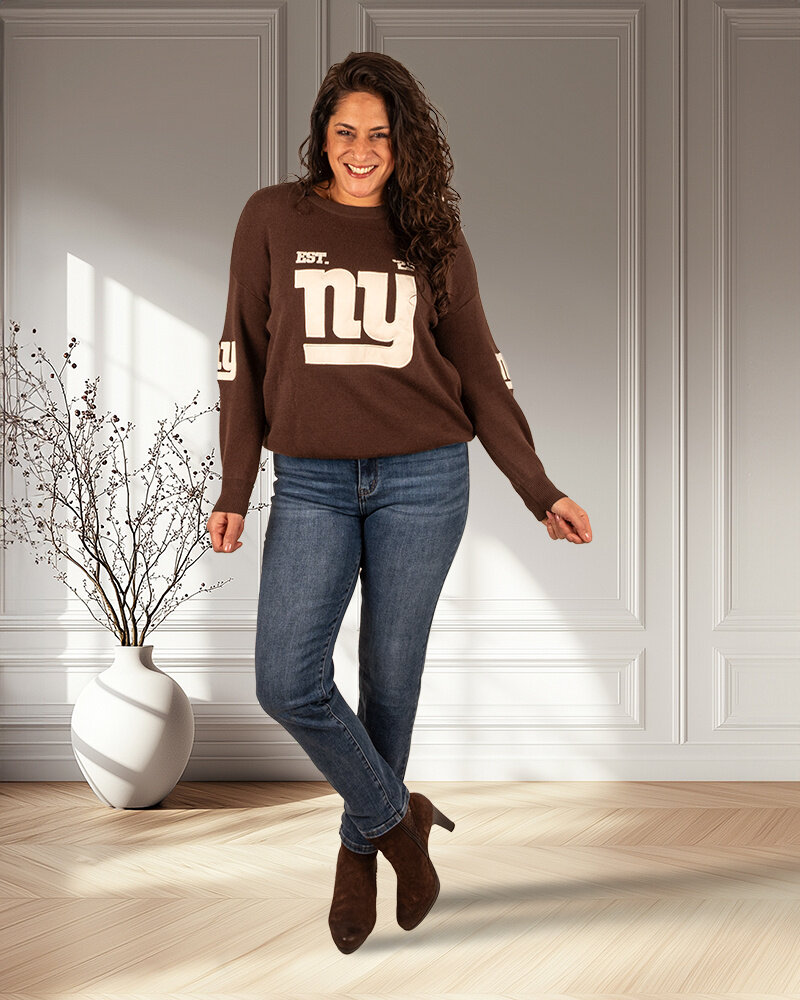 Donkerbruine trui "NY" van Flamant Rose