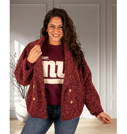 Bordeaux jas vleermuismouw