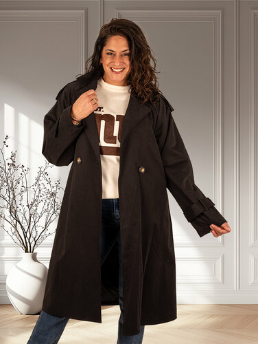 Zwarte trenchcoat