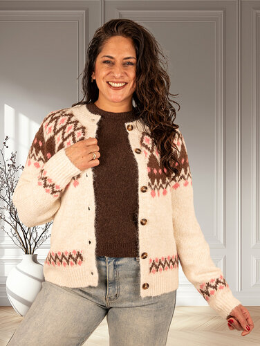Beige Noorse print vest van Kilky