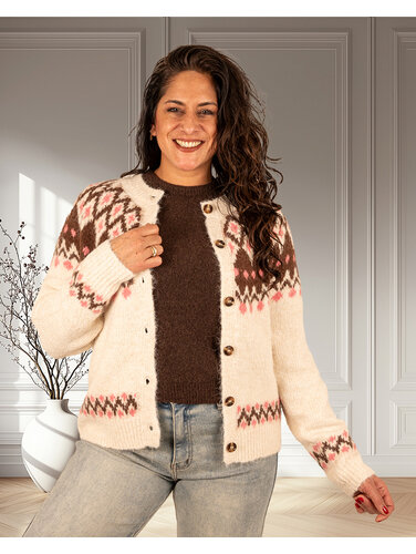 Beige Noorse print vest van Kilky