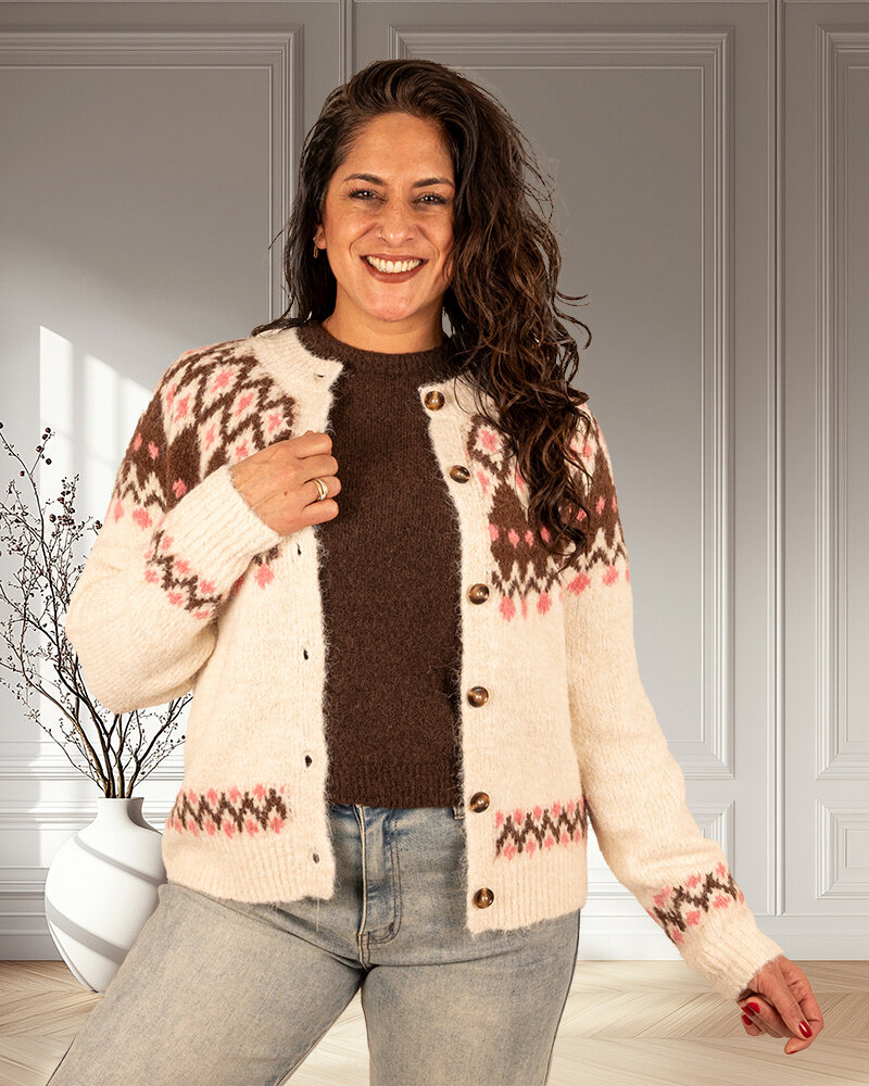 Beige Noorse print vest van Kilky