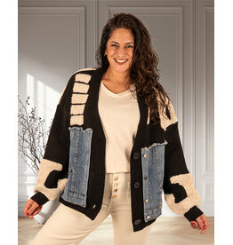 Robin Zwart/beige/jeans vest van Robin
