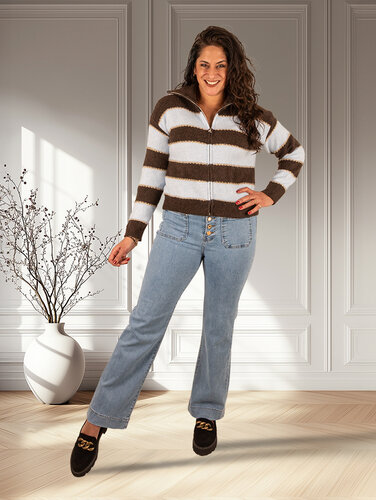 Light blue wide leg jeans met knopen