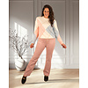Roze wide leg jeans met knopen van Miss Bon