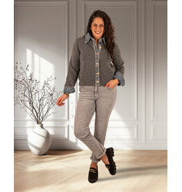 Hello Miss Light grey high waist mom jeans van Hello Miss