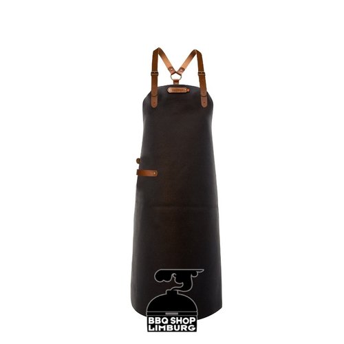 Xapron Xapron Lederen schort schouderband apron-82cm Kansas Black (L)