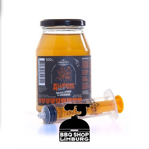 Grate Goods AllBrine Ready Maple & Bourbon Pot + Injector 500g Grate Goods AllBrine Ready Maple & Bourbon Pot + Injector 500g