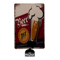Metalen wandbordje - BEER 30x20cm
