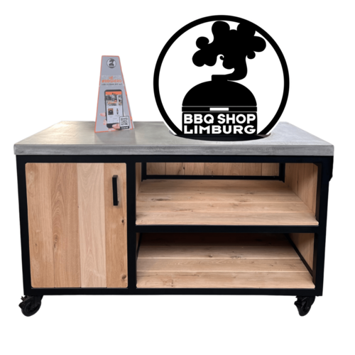 BBQ Tafel BBQ tafel Staal-Eiken-Beton 150x72x90 BBQ Tafel BBQ tafel Staal-Eiken-Beton 150x72x90