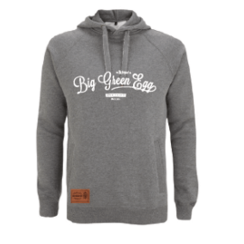 Big Green Egg Big Green Egg Hoodie grijs met witte tekst. mt:XL