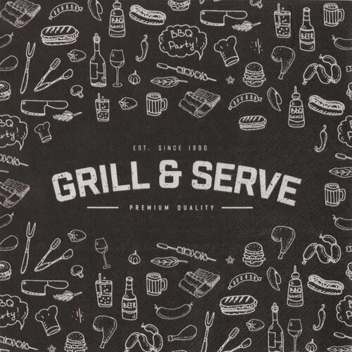 SENZA Servetten Grill & Serve 33X33 16st SENZA Servetten Grill & Serve 33X33 16st