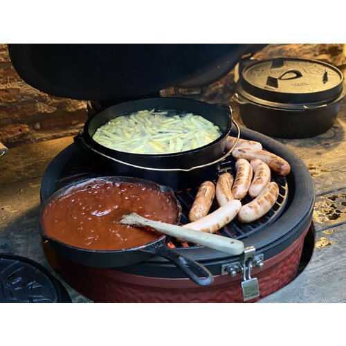 Valhal Dutch Oven Braadpan Gietijzer met Grill Deksel Ovaal 9 Liter