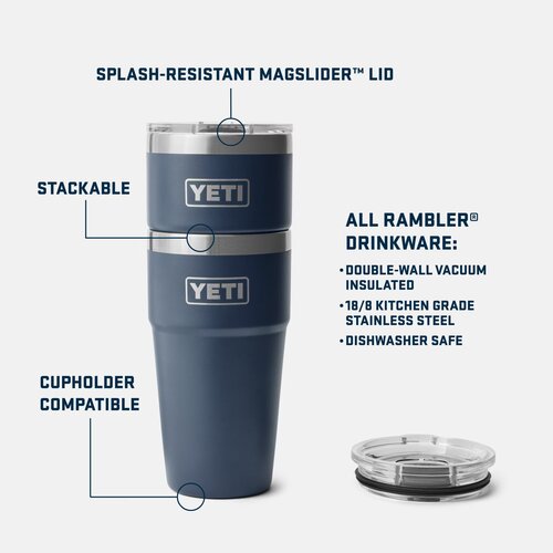 Yeti YETI Rambler Stackable 20oz Tumbler - Zwart - Duurzame, Stapelbare Drinkbeker voor Onderweg