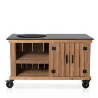 Fraaii - Meranti tafel storage + dekton