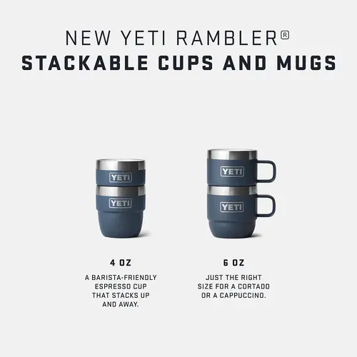 Yeti YETI Rambler Koffiekopjes 6oz – Dubbelwandige RVS espressomok, stapelbaar en supersterk – Wit