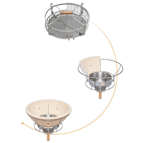 Monolith grills Monolith TWO.66 XL kamado met slim rooster systeem op matzwart onderstel