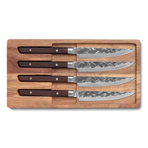 BARE Cookware Bare Cookware – Steakmes Set met Diamantslijper & Magnetische houten Houder