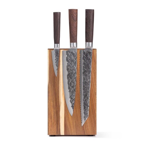 BARE Cookware Bare Cookware – Magnetisch Messenblok van Wenge Hout met Krachtige Magneten