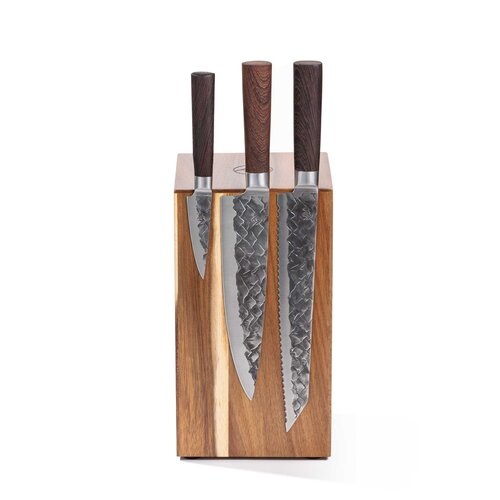 BARE Cookware Bare Cookware – Magnetisch Messenblok van Wenge Hout met Krachtige Magneten