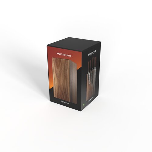 BARE Cookware Bare Cookware – Magnetisch Messenblok van Wenge Hout met Krachtige Magneten