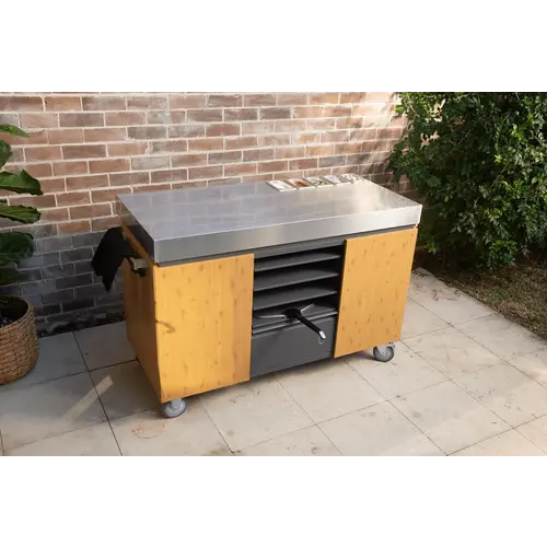 Everdure Everdure – Pizza & BBQ Station Timber – RVS werkblad & zwart frame