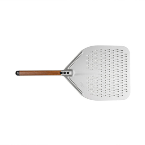 Gi.Metal Gi.Metal – WoodTech 30x30 - 30cm Geperforeerde Pizzaschep Gi.Metal Gi.Metal – WoodTech 30x30 - 30cm Geperforeerde Pizzaschep