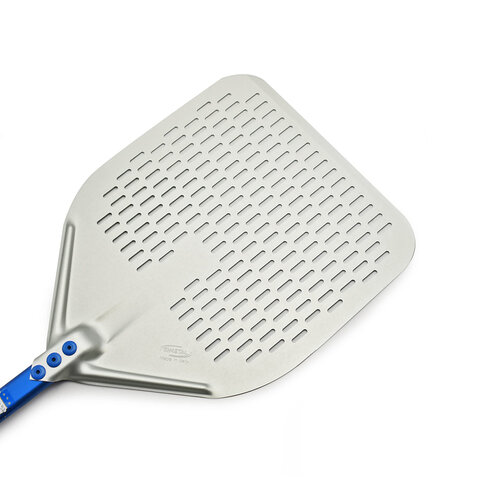 Gi.Metal Gi.Metal – Azzura 30x30 - 30cm Pizzaschep geperforeerd – Azzurra, aluminium kop & handgreep
