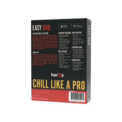 HerQs HerQs Easy BBQ 6 kanaals Bluetooth thermometer HerQs HerQs Easy BBQ 6 kanaals Bluetooth thermometer