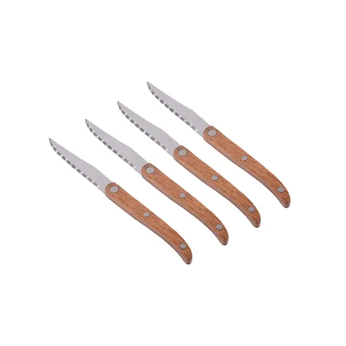 Moments Moments – Steakmessen set 4 stuks met RVS lemmet en houten handvat