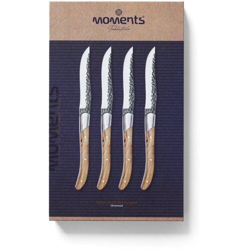 Moments Moments – Steakmessen set 4 stuks forged met RVS lemmet en olijfhout handvat Moments Moments – Steakmessen set 4 stuks forged met RVS lemmet en olijfhout handvat