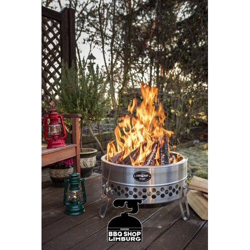 Petromax Petromax – Tyropit Black Edition vuurschaal RVS rookarm design Ø62 cm