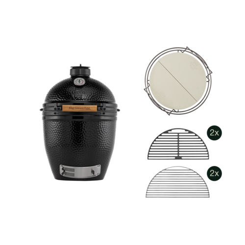 Big Green Egg Big Green Egg – The Onyx Large Start Collection met Dual Zone Deflector Kit