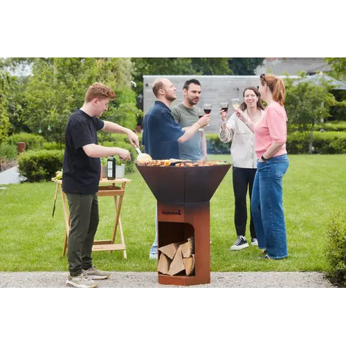 Barbecook Barbecook – Nestor BBQ uit CorTenstaal met plancha en houtopslag