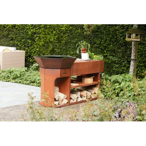 Barbecook Barbecook – Nestor Island BBQ uit CorTenstaal met plancha en werkruimte