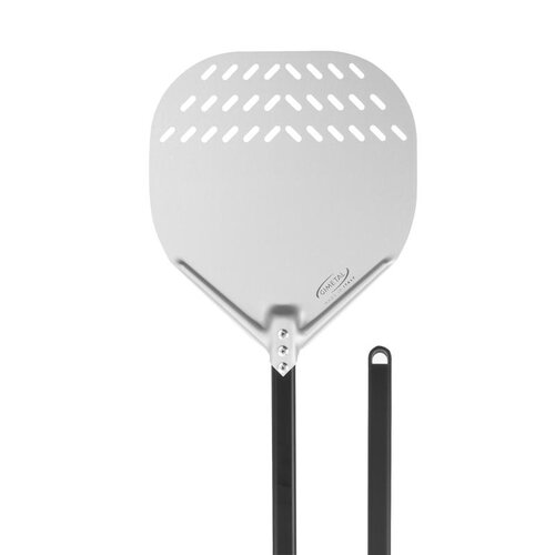 Gi.Metal Gi.Metal – Linea Amica geperforeerde aluminium pizzaschep 32x32 cm met stalen steel