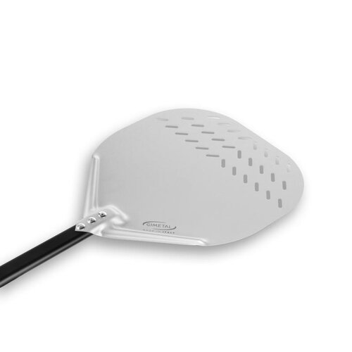 Gi.Metal Gi.Metal – Linea Amica geperforeerde aluminium pizzaschep 32x32 cm met stalen steel