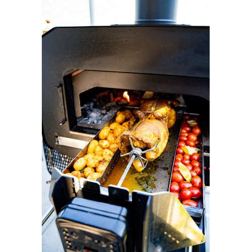 Vonken Vonken – Spitcraft rotisserie set voor Home met RVS lekbak en motor Vonken Vonken – Spitcraft rotisserie set voor Home met RVS lekbak en motor