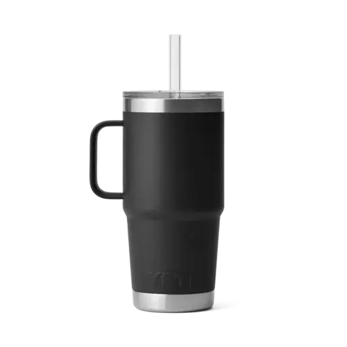 Yeti YETI Rambler® 25 oz (739 ml) Straw Mug Zwart mok met rietjes deksel